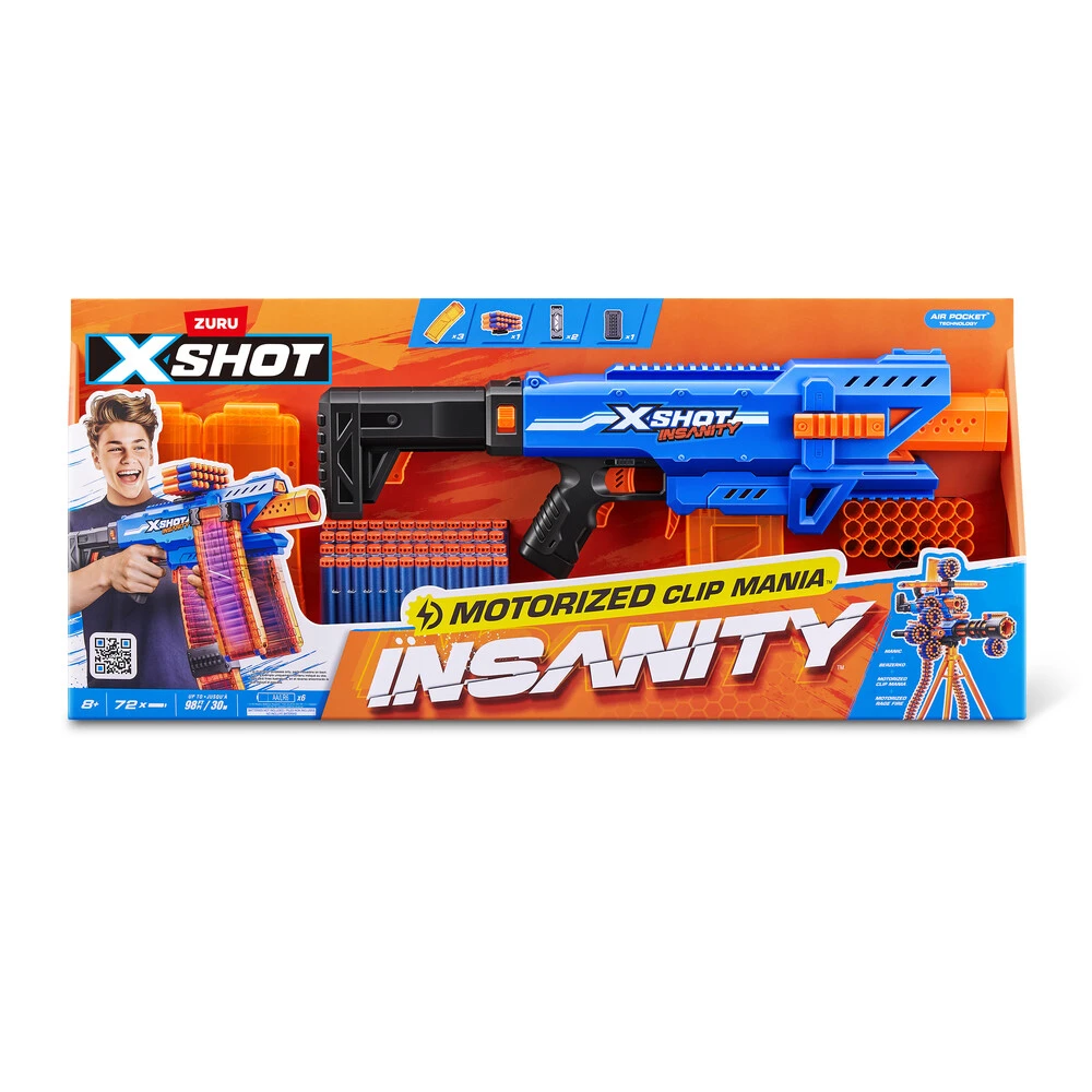 Xshot Insanity Motorised Clip Mania med 72 Darts billede