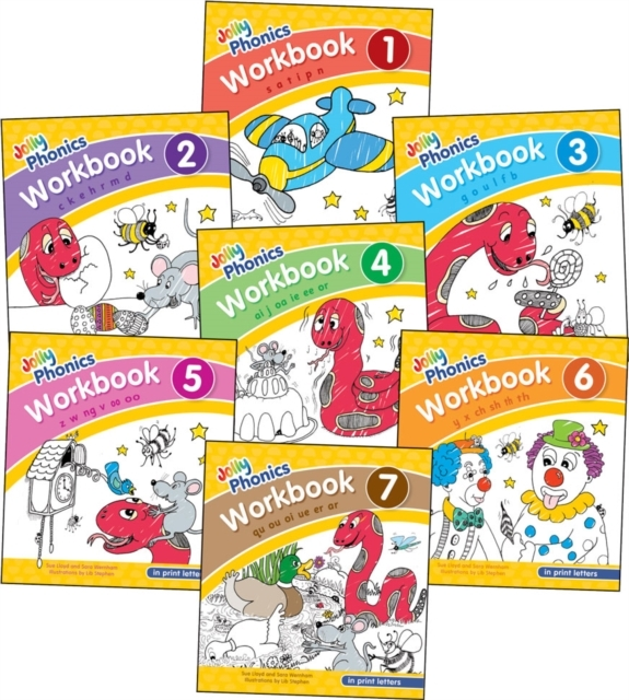 Billede af Jolly Phonics Workbooks 1-7In Print Letters (American Englis