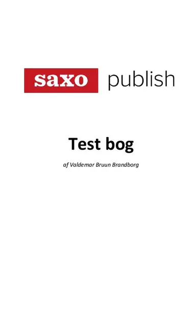 TEST BOG: Saxo Publish