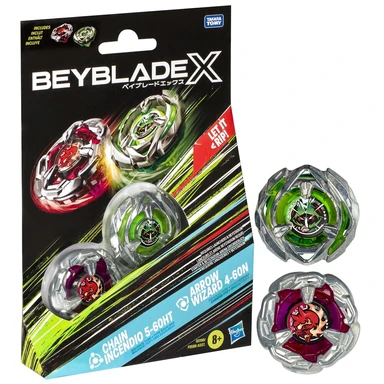 Beyblade X Chain Incendio & Arrow Wizard Top Dual Pack