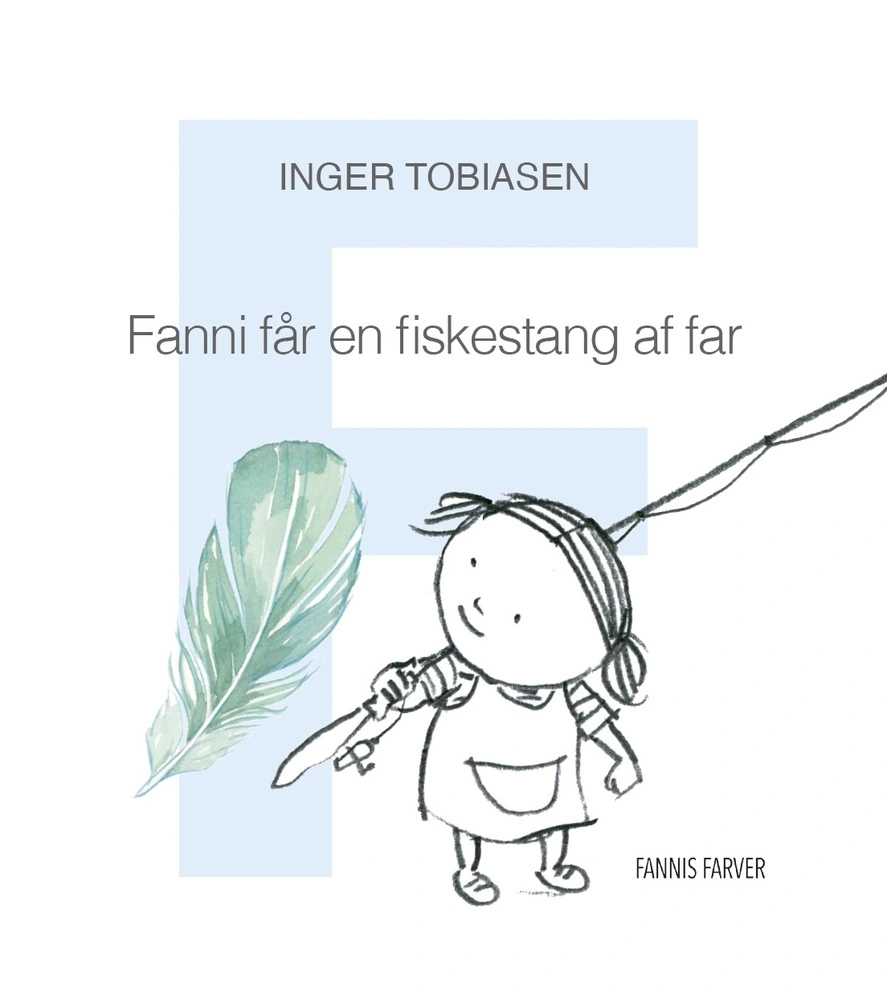 Billede af Fanni får en fiskestang af far