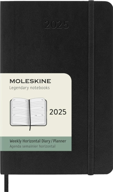 Moleskine 2025 12-Month Weekly Horizontal Pocket Softcover Notebook Black