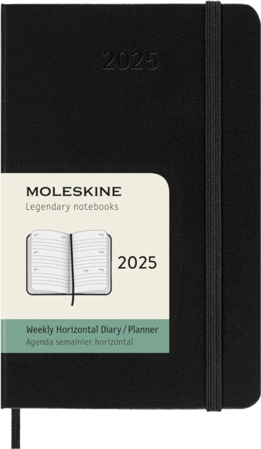 Moleskine 2025 12-Month Weekly Horizontal Pocket Hardcover Notebook Black