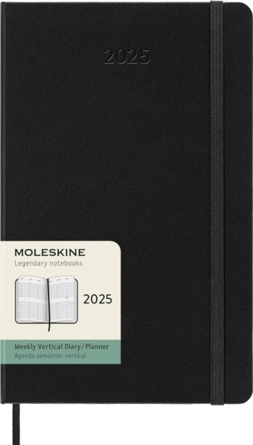Moleskine 2025 12-Month Weekly Vertical Large Hardcover Notebook Black