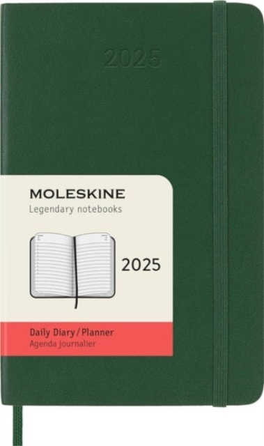 Moleskine 2025 12-Month Daily Pocket Softcover Notebook Myrtle Green