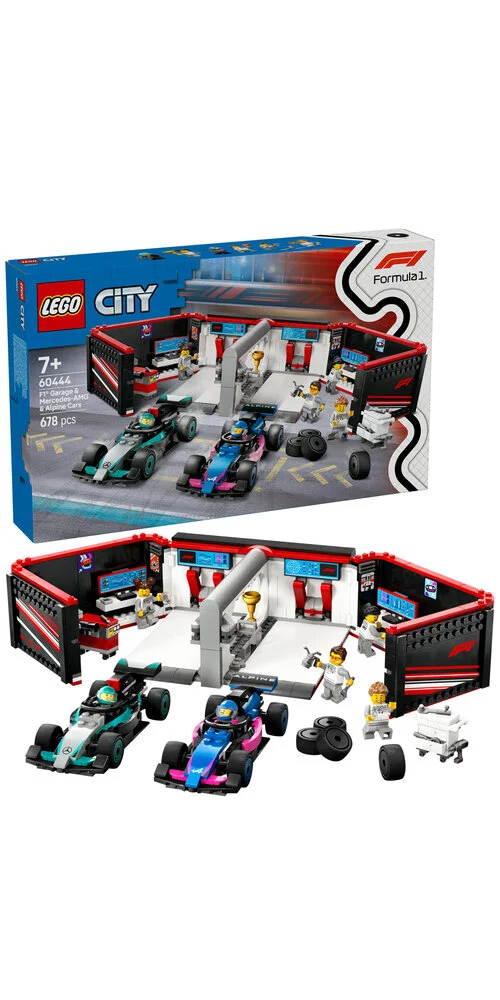 D3 60444 LEGO City F1®-garage: Mercedes-AMG og Alpine-biler