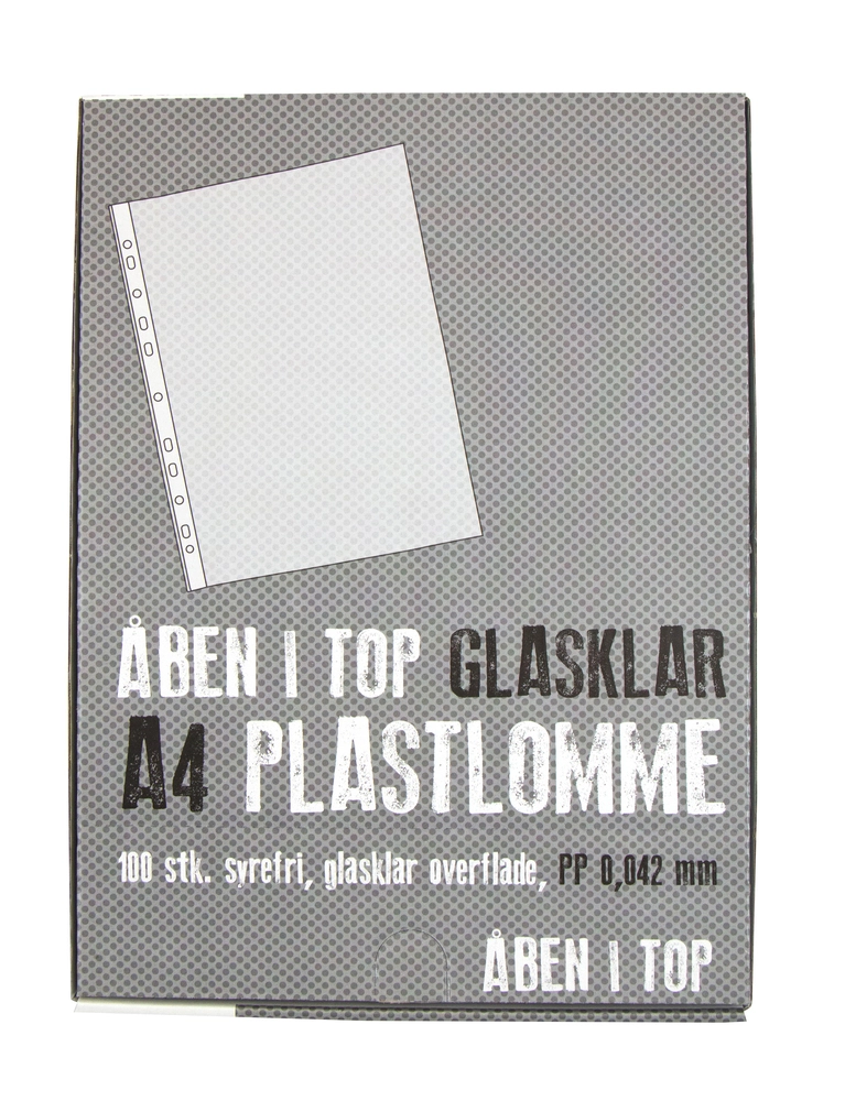 Plastlomme Relief basic tynd glasklar A4 0,042mm 100stk