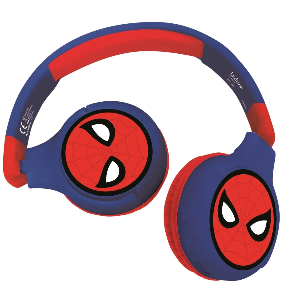 2 i 1 Bluetooth ®- og kablede komfort- og foldbare hovedtelefoner med sikker lydstyrke for børn - Spider-Man