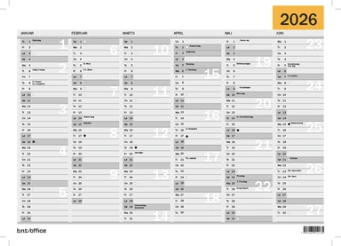 Vægkalender A4 2026 BNT 