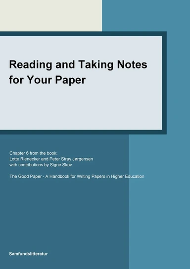 Reading and taking notes for your paper