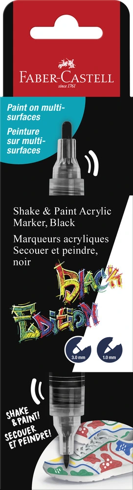 Marker Faber-Castell Sort Black Edition Shake & Paint 2I1 billede