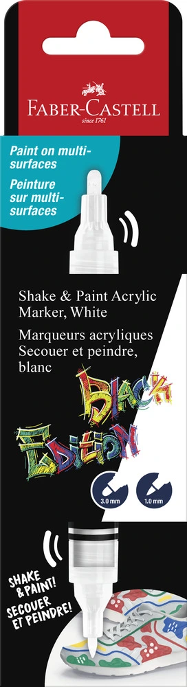 Marker Faber-Castell Hvid Black Edition Shake & Paint 2I1 billede