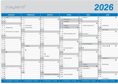 Kontorkalender 2026 klassisk a5 