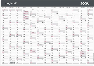 Kontorkalender 2026 moderne a3 1x13 mdr