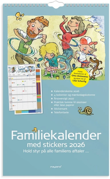 Familiekalender 2026 otto dickmeiss a3 4 personer
