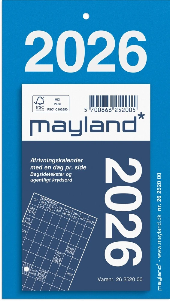 Afrivningskalender 2026