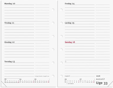 Kalender system mini 2026 uge refill