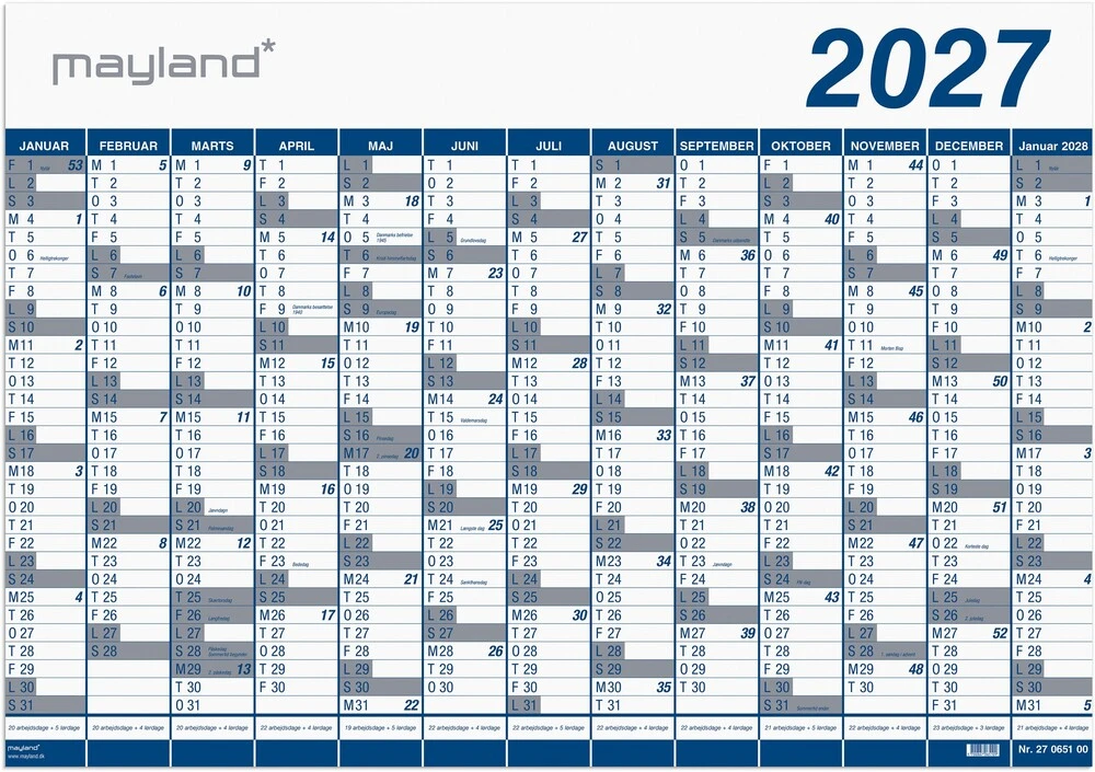 Kæmpekalender 2027 pap rør 13 mdr
