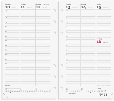 Kalender system pp 2026 uge refill