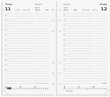 Kalender system pp 2026 dag refill
