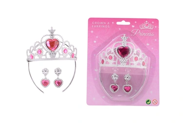 Princess Secret krone og øreringe på kort 