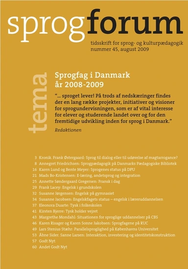 Sprogfag i Danmark år 2008-2009