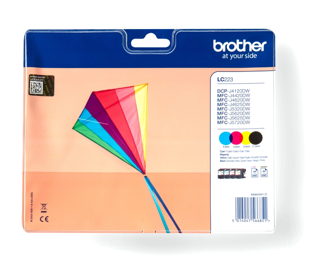 Brother Lc-223 Valbp Cmyk Ink Multipack Printerpatron