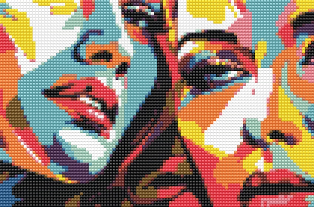 Diamond art ansigter FARVERIG 20 x 30 cm