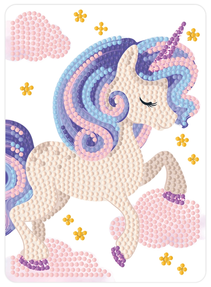 Diamond art enhjørning M/SKYER/STJERNER 13 x 18 cm