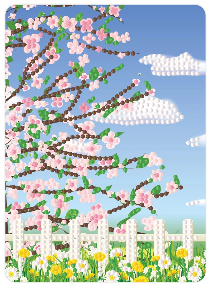 Diamond art HAVE M/kirsebærtræ/BLOMSTER 13 x 18 cm