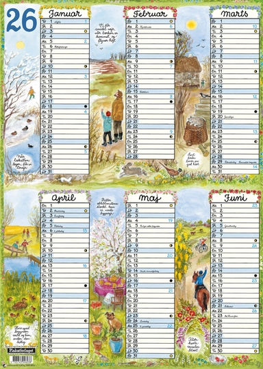 Overblikskalender A3 2026 Karton