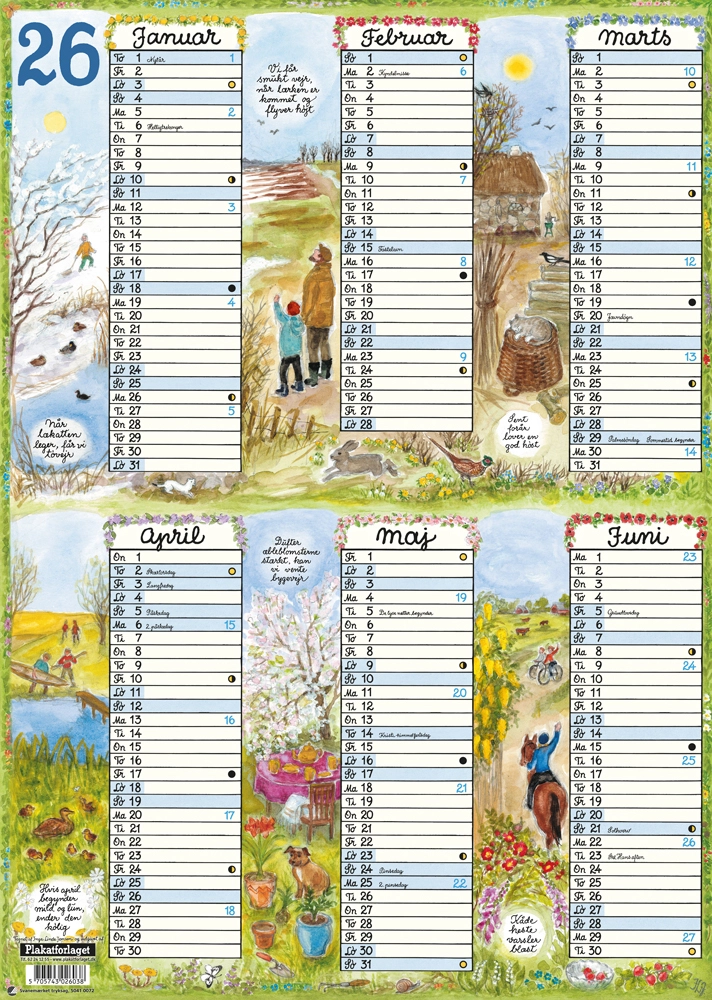 Overblikskalender A3 2026 Karton