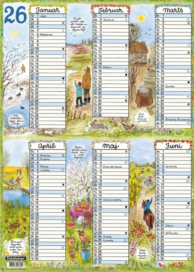 Overblikskalender A4 2026 Karton