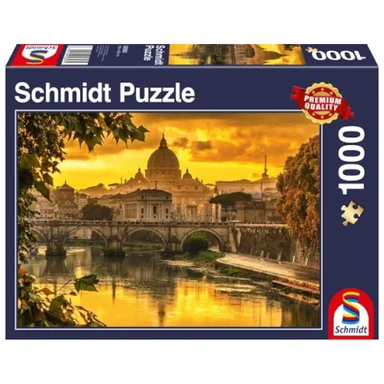 Puslespil Golden light over Rome 1000 brikker
