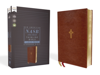 Nasb, Thinline Bible, Large Print, Leathersoft, Brown, Red L
