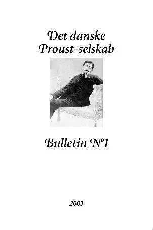 Proust Bulletin No 1