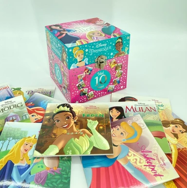 D1 Disney Prinsesser - Mit lille bibliotek - Gaveæske med 10 bøger