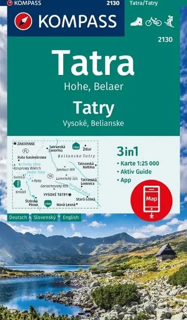 Kompass Wanderkarte Tatra: Hohe, Belaer