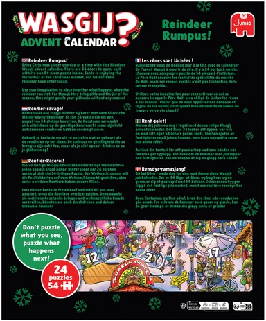 D2 Puslespil Wasgij julekalender 1-24 54 brikker pr. låge