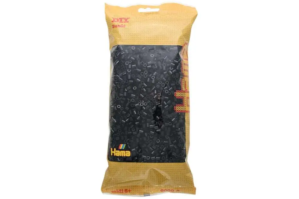 D1 Hama midi perler 6000stk sort