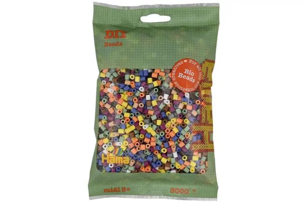 Hama BIO midi perler 3000stk mix 197 (10 farver) billede
