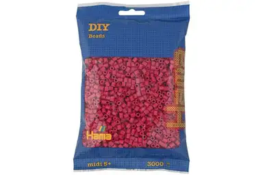 Hama midi perler 3000stk vinrød