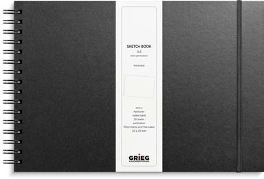 Skitseblok A4L sort 50 SIDER 150 G ULINJERET kunstskind