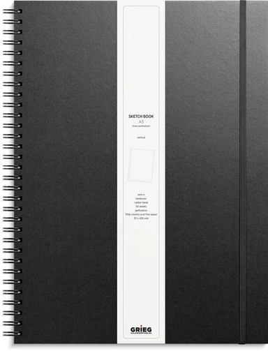 Skitseblok A3 sort 50 SIDER 150 G ULINJERET kunstskind