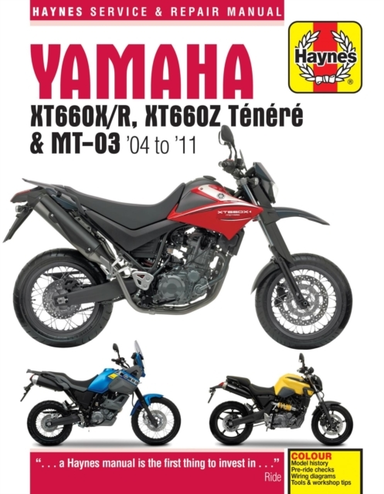 Yamaha Xt660 & Mt-03 04 - 11 Haynes Repair Manual