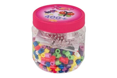 Hama maxi perler 400 perler + 2 plader i pink dåse
