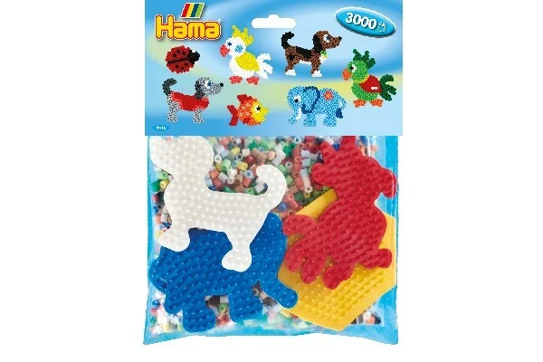 Hama midi 4 stiftplader + 3000 perler