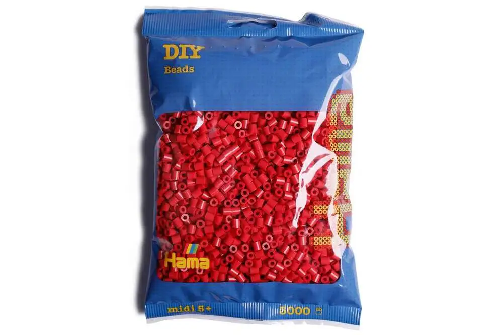 Hama midi perler 3000stk kirsebærrød