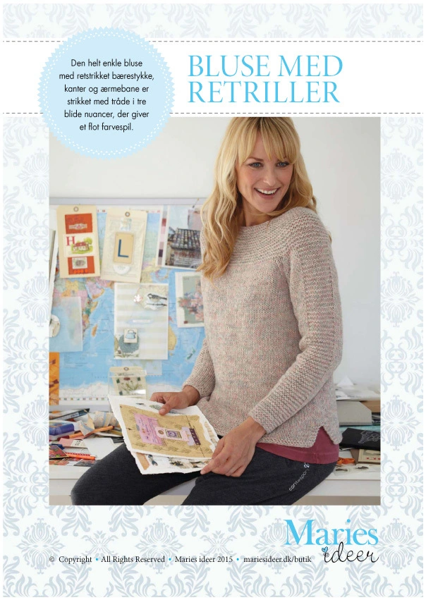 Strikkeopskrift Bluse Med Retriller