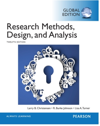 Research Methods Design and Analysis Global Edition